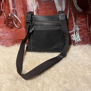 Roots brown leather/nylon bag